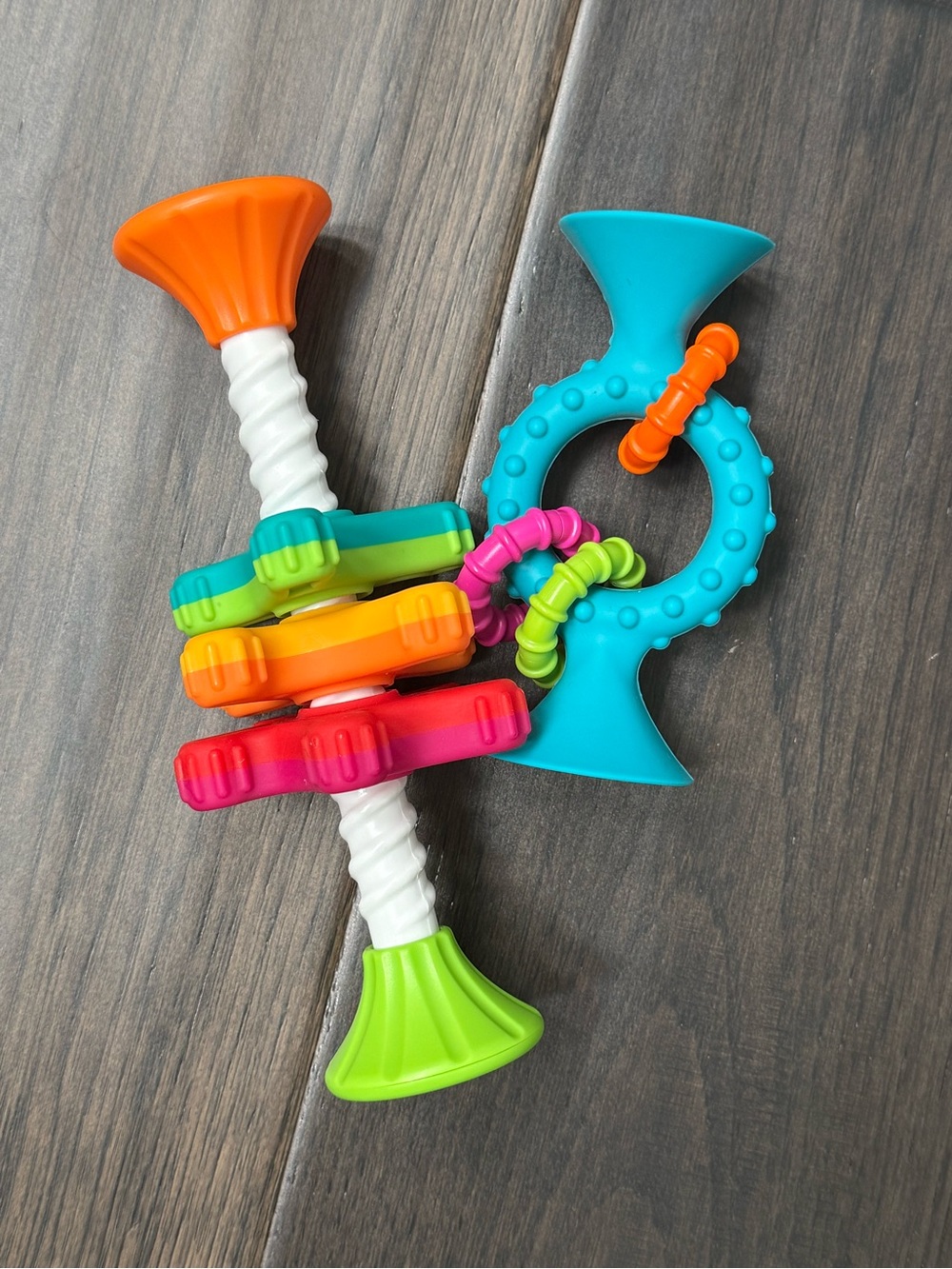Fat Brain Toys Mini Spinny and Suction loop rattle